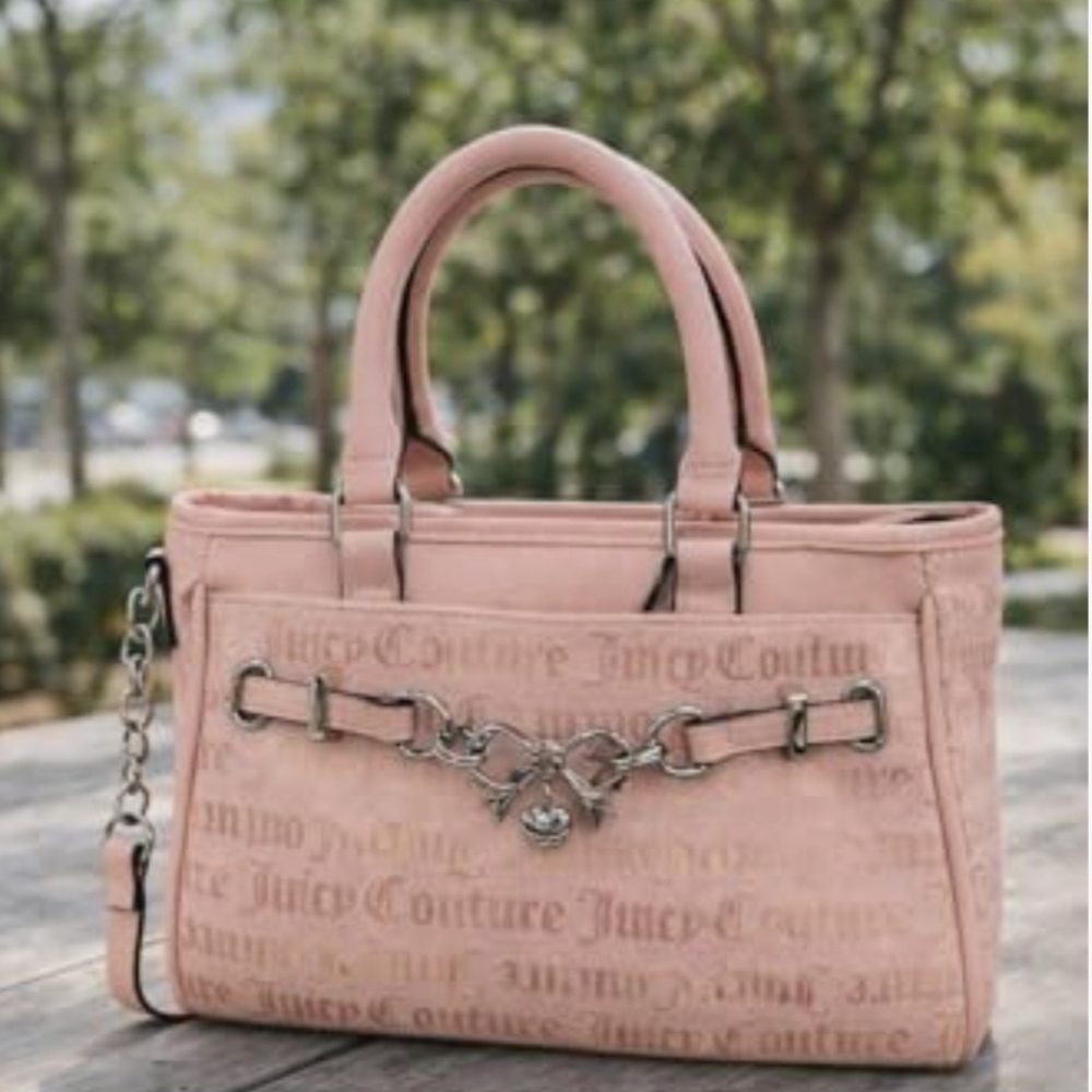 Juicy Couture Light Pink Satchel with Chain Accent